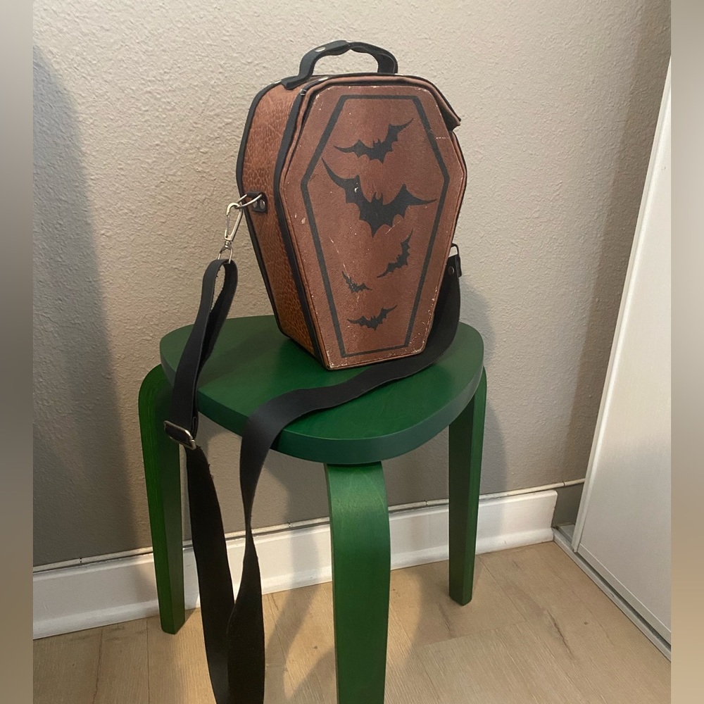 Handmade gothic coffin shaped bag